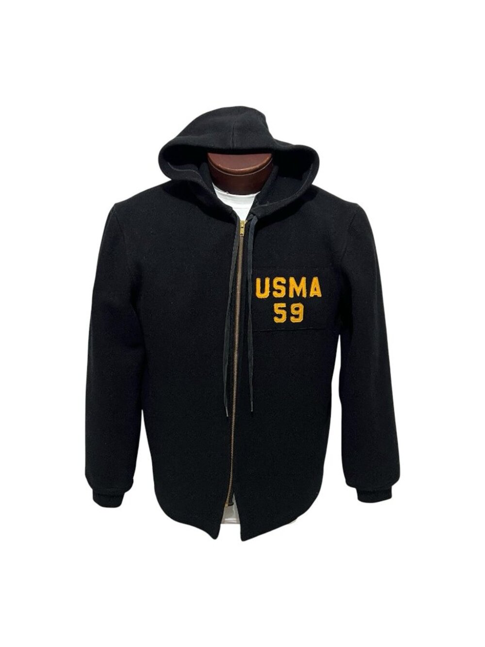 Vtg USMA 1959 West Point Cadet Store Hooded Melton Wool Jacket Parka Named